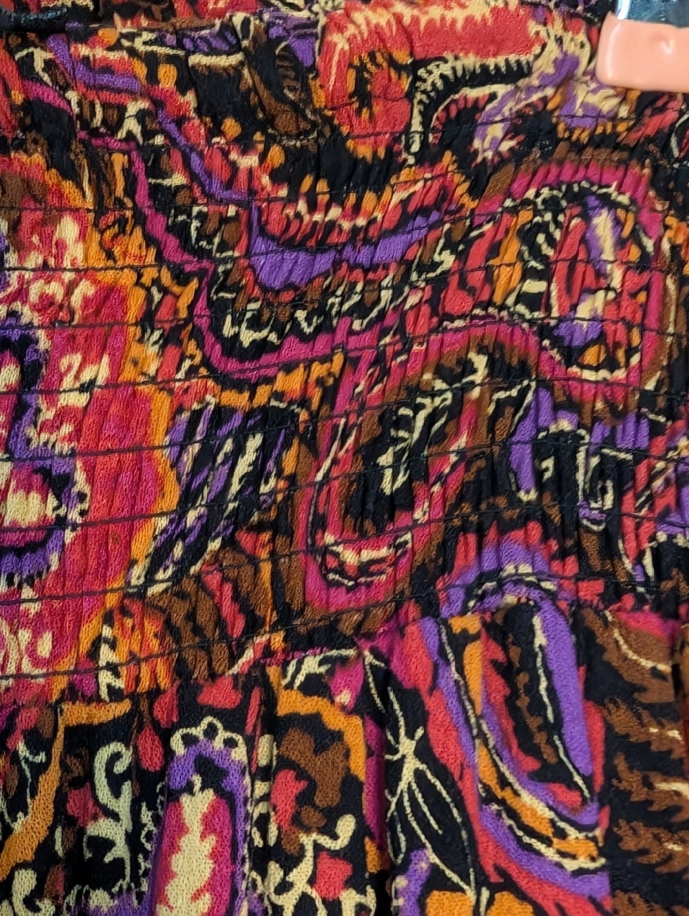 ♥️ Cynthia Rowley M Skirt Bohemian Paisley Maxi Boho Granola Festival colors - Picture 7 of 12